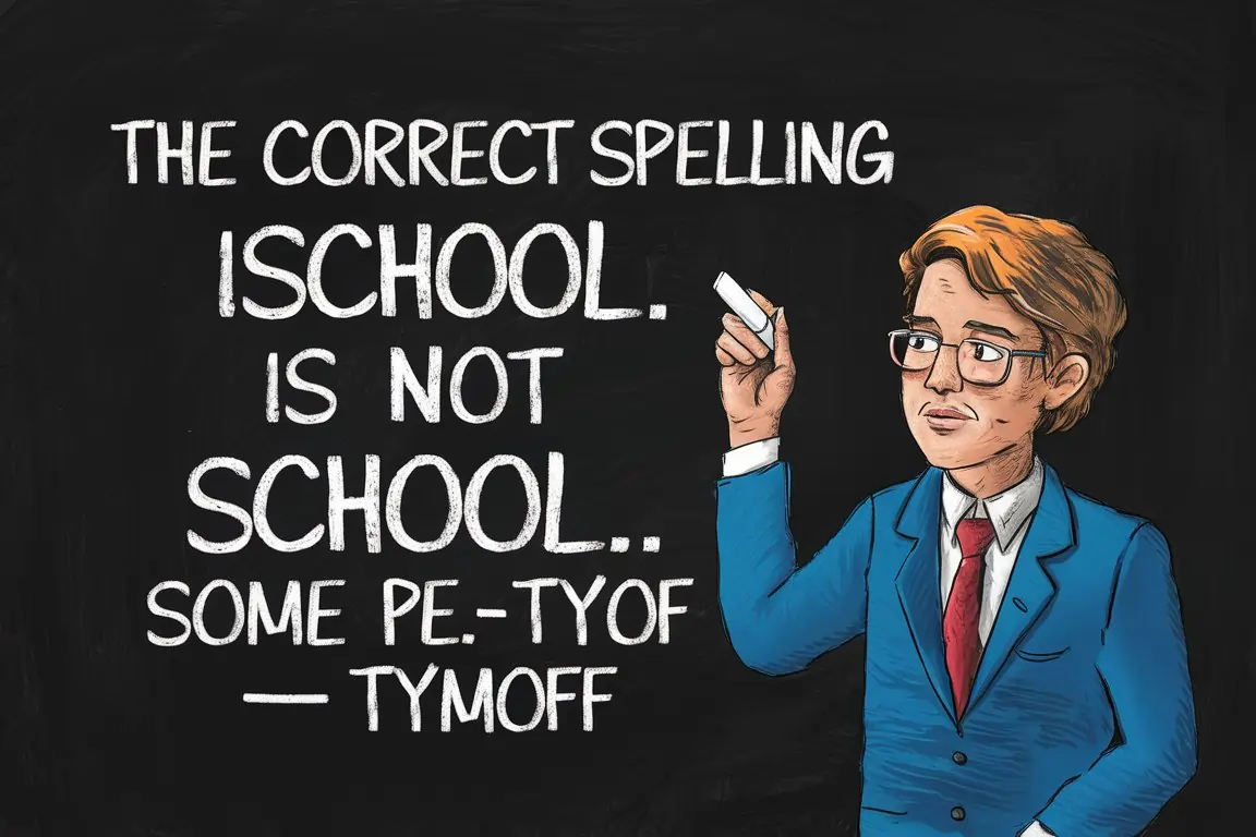 The Correct Spelling is School not School. Some Pe – Tymoff